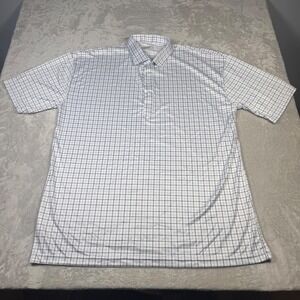 NWOT Collars & Co‎ Dress Collar Polo Shirt Mens 3XL White Blue Black Check